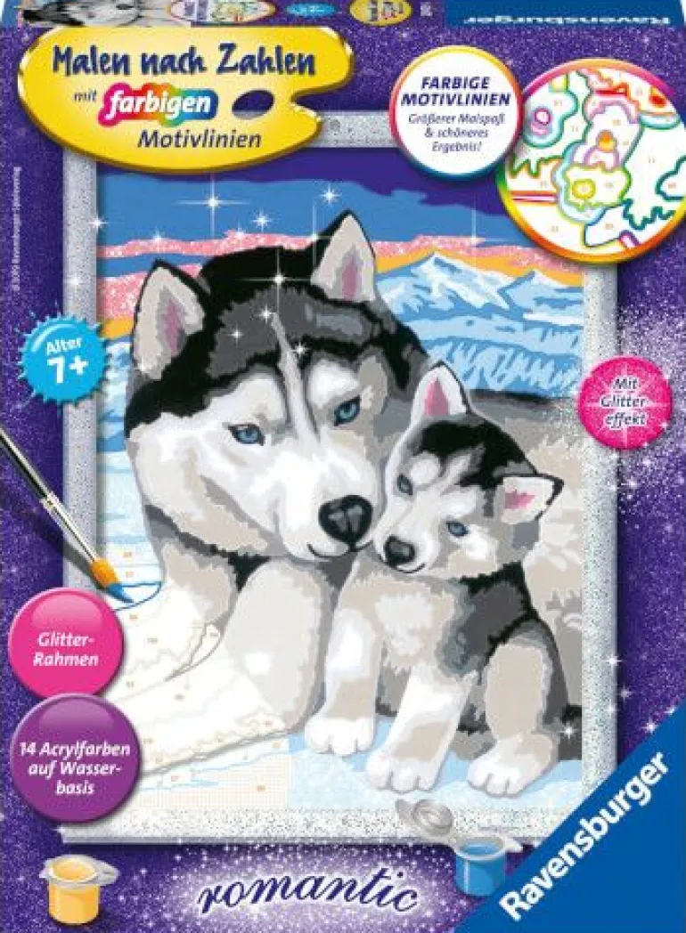 Ravensburger® Malen nach Zahlen - Husky Kuss | Teddy Toys Kinderwelt