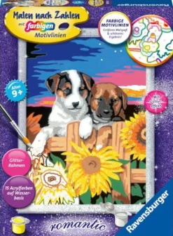 Ravensburger® Malen nach Zahlen - Welpen im Sonnenuntergang | Teddy Toys Kinderwelt