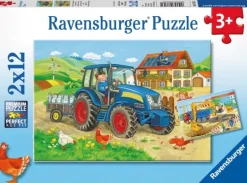 Ravensburger® Puzzle - Baustelle und Bauernhof, 2x12 Teile | Teddy Toys Kinderwelt