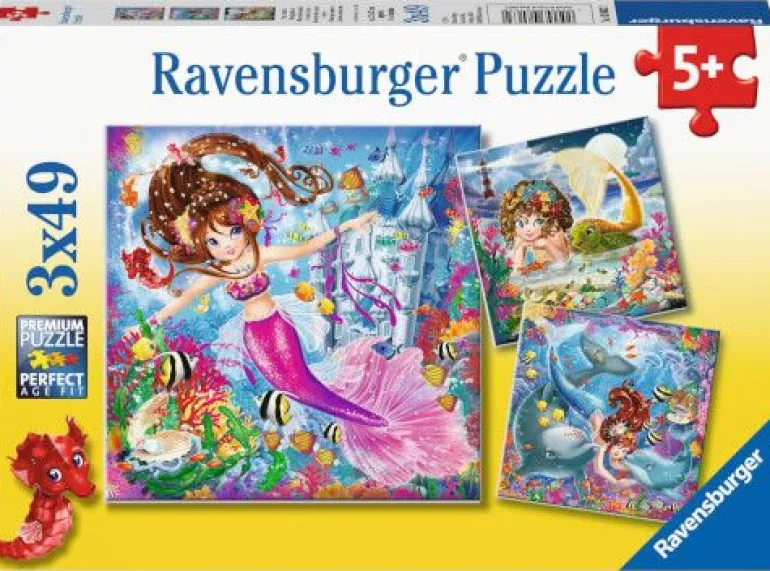 Ravensburger® Puzzle - Bezaubernde Meerjungfrauen, 3x49 Teile | Teddy Toys Kinderwelt