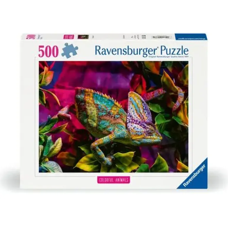 Ravensburger Puzzle 12001333, Colorful Animals - Chamäleon - 500 | Teddy Toys Kinderwelt