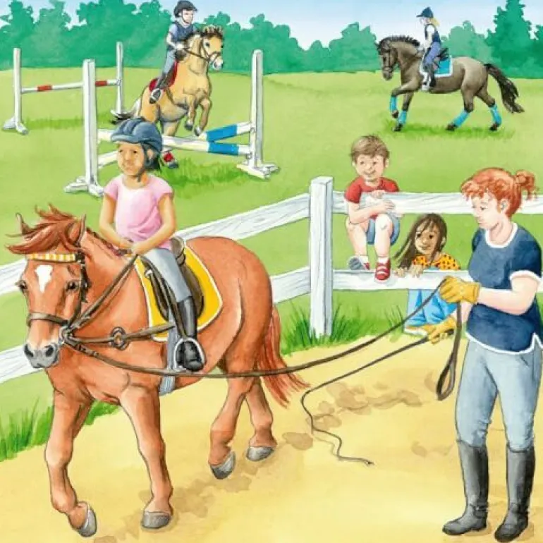 Ravensburger® Puzzle - Ein Tag auf dem Reiterhof, 3x49 Teile | Teddy Toys Kinderwelt