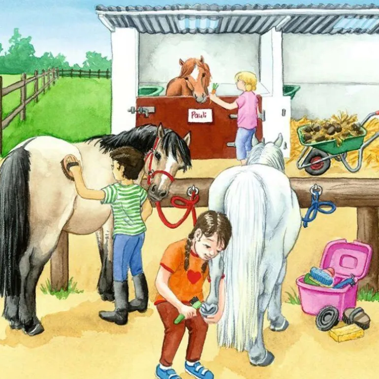 Ravensburger® Puzzle - Ein Tag auf dem Reiterhof, 3x49 Teile | Teddy Toys Kinderwelt
