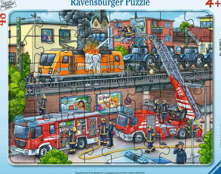Ravensburger® Puzzle - Feuerwehreinsatz an den Bahngleisen, 48 Teile | Teddy Toys Kinderwelt