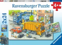 Ravensburger® Puzzle - Müllabfuhr und Abschleppwagen, 2x24 Teile | Teddy Toys Kinderwelt