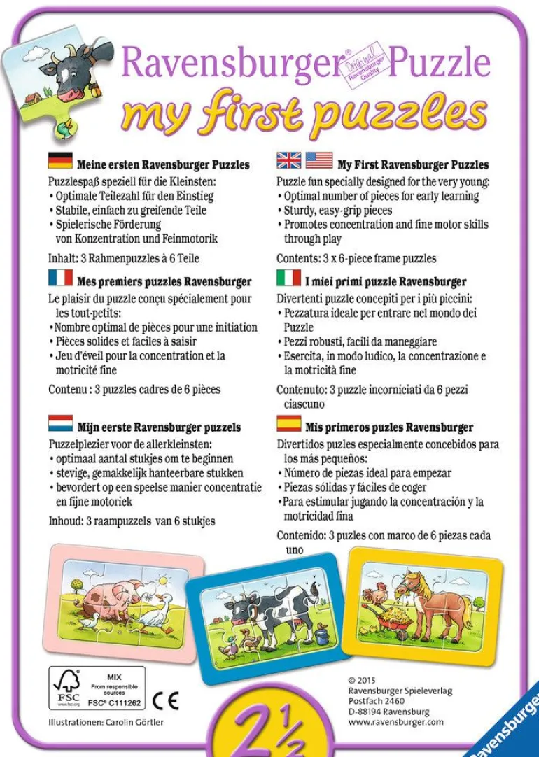 Ravensburger® Puzzle - My First Puzzle Bagger, Traktor & Kipplader | Teddy Toys Kinderwelt