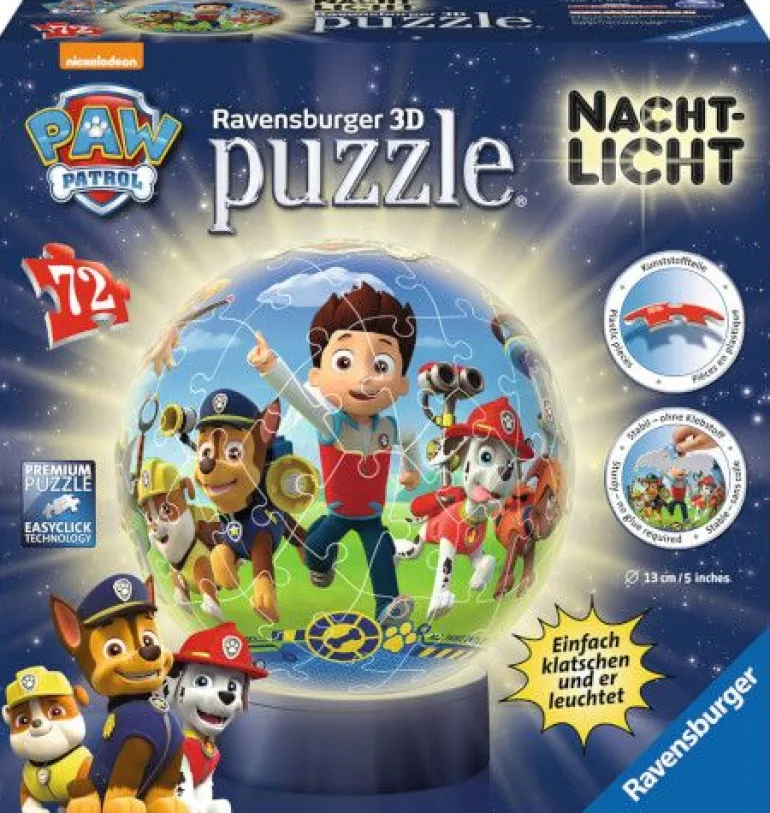 Ravensburger® Puzzle - Nachtlicht Puzzleball Paw Patrol, 72 Teile | Teddy Toys Kinderwelt