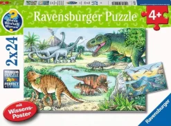 Ravensburger® Puzzle - Saurier und ihre Lebensräume, 2x24 Teile | Teddy Toys Kinderwelt