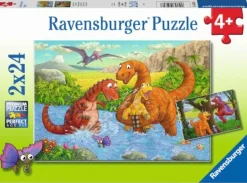 Ravensburger® Puzzle - Spielende Dinos, 2x24 Teile | Teddy Toys Kinderwelt