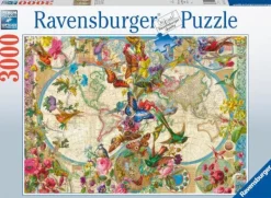Ravensburger Puzzle 17117 Weltkarte mit Schmetterlingen 3000 Teil | Teddy Toys Kinderwelt