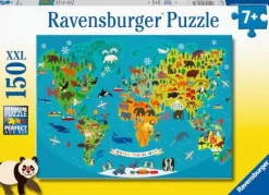 Ravensburger® Puzzle XXL - Tierische Weltkarte, 150 Teile | Teddy Toys Kinderwelt
