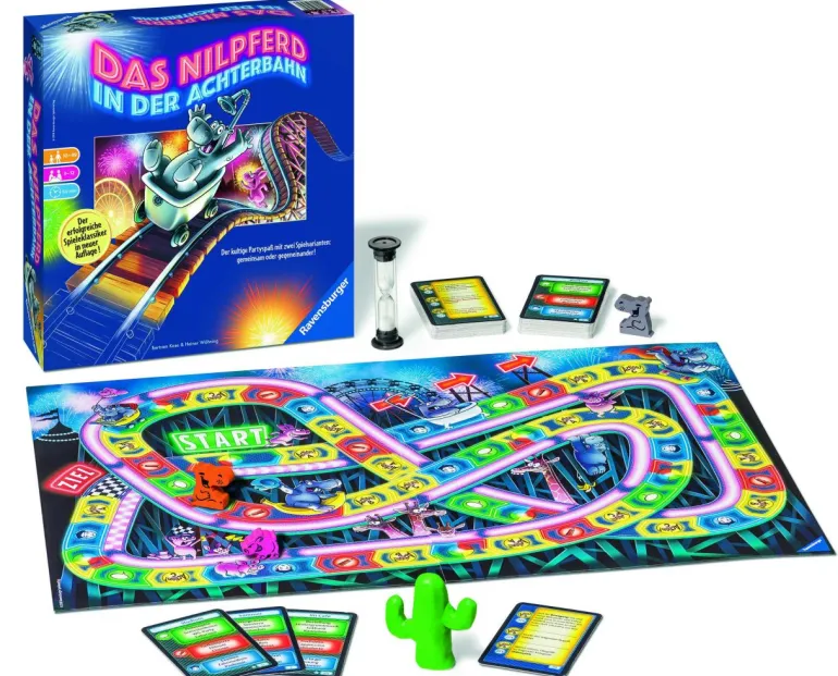 Ravensburger® Spiele - Das Nilpferd in der Achterbahn | Partyspiele | Spiele | Spielzeug | Teddy Toys Kinderwelt