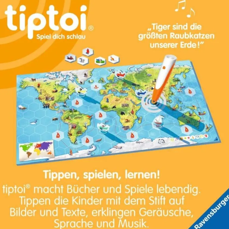 Ravensburger tiptoi Spiel 00117 Unsere Reise um die Welt - Lernsp | Teddy Toys Kinderwelt