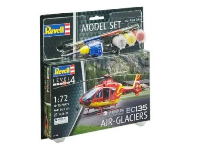 Revell Modellbau - Model Set EC135 AIR-GLACIERS | Teddy Toys Kinderwelt