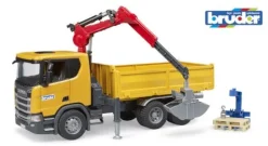 ScaniaSuper 560R Baustellen-LKW Kran und 2 Paletten | Teddy Toys Kinderwelt