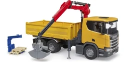 ScaniaSuper 560R Baustellen-LKW Kran und 2 Paletten | Teddy Toys Kinderwelt