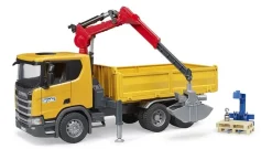ScaniaSuper 560R Baustellen-LKW Kran und 2 Paletten | Teddy Toys Kinderwelt