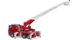 ScaniaSuper 560R Feuerwehr, Drehleiter, Wasserpumpe, L+S | Teddy Toys Kinderwelt