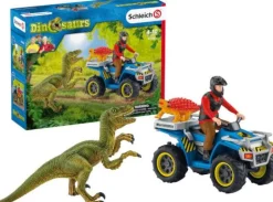 Schleich® Dinosaurs - Flucht auf Quad vor Velociraptor | Teddy Toys Kinderwelt