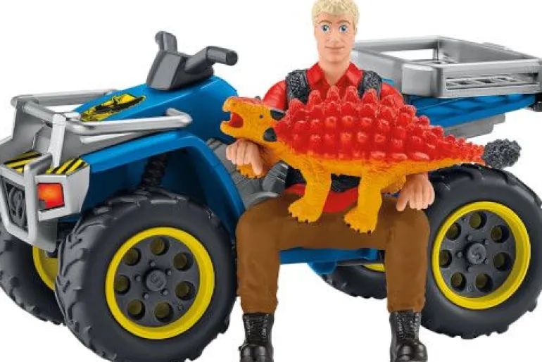 Schleich® Dinosaurs - Flucht auf Quad vor Velociraptor | Teddy Toys Kinderwelt
