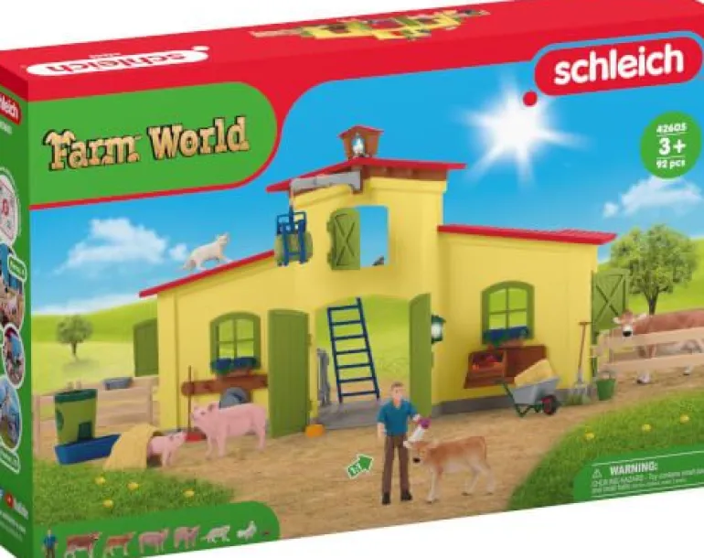 schleich® Farm World 42605 Großer Stall mit Tieren und Zubehör | Teddy Toys Kinderwelt