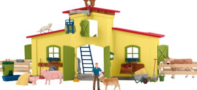 schleich® Farm World 42605 Großer Stall mit Tieren und Zubehör | Teddy Toys Kinderwelt