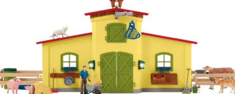 schleich® Farm World 42605 Großer Stall mit Tieren und Zubehör | Teddy Toys Kinderwelt