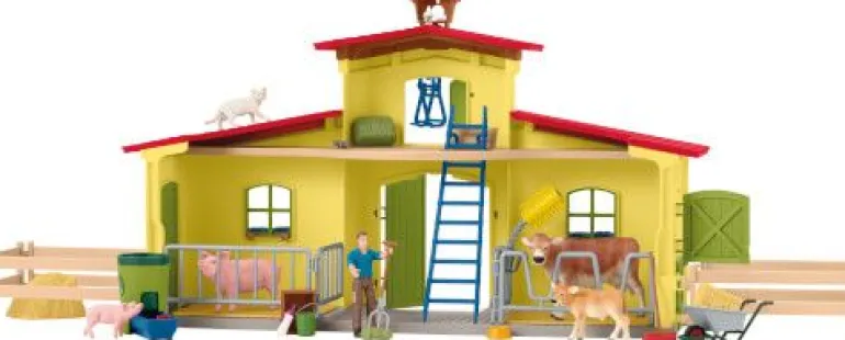 schleich® Farm World 42605 Großer Stall mit Tieren und Zubehör | Teddy Toys Kinderwelt