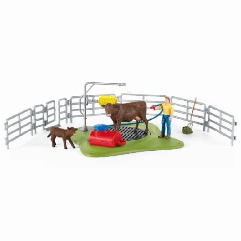 Schleich® Farm World - Kuh Waschstation | Teddy Toys Kinderwelt