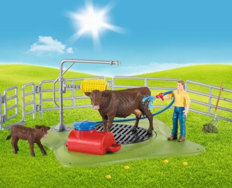 Schleich® Farm World - Kuh Waschstation | Teddy Toys Kinderwelt