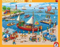 Schmidt Puzzle - 2er Set Rahmenpuzzle Hafen + Bahnhof | Teddy Toys Kinderwelt