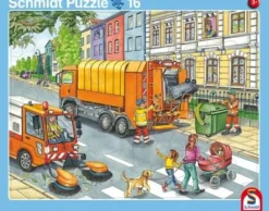 Schmidt Puzzle - Fahrt mit dem Müllauto + Achtung, Baustelle!, 24 Teile | Teddy Toys Kinderwelt