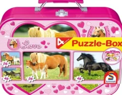 Schmidt Puzzle - Pferde im Metallkasten | bis 50 Teile | Puzzle | Spielzeug | Teddy Toys Kinderwelt