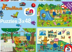 Schmidt Puzzle Die Maus - Ein Tag mit der Maus, 3x48 Teile | Teddy Toys Kinderwelt