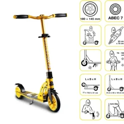 Six Degrees - Aluminium Scooter 180/145 mm, gelb | Teddy Toys Kinderwelt