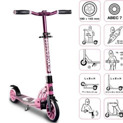Six Degrees - Aluminium Scooter 180/145 mm, pink | Teddy Toys Kinderwelt