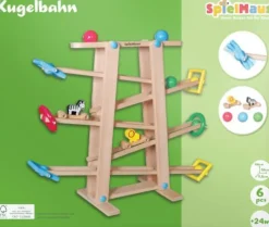SpielMaus Holz Kugelbahn mit Rollelementen | Teddy Toys Kinderwelt