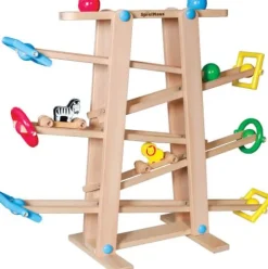 SpielMaus Holz Kugelbahn mit Rollelementen | Teddy Toys Kinderwelt