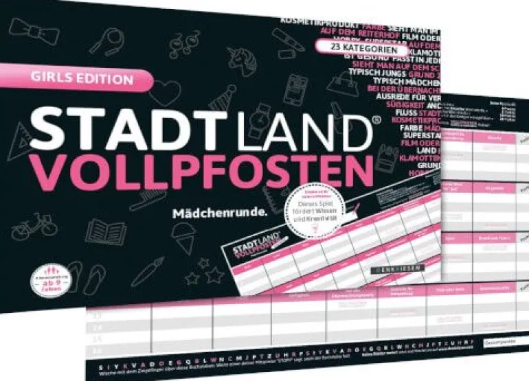 STADT LAND VOLLPFOSTEN® - Girls Edition DIN-A4 Block | Teddy Toys Kinderwelt