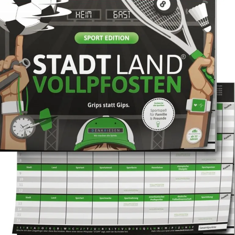 STADT LAND VOLLPFOSTEN® - Sport Edition DIN-A4 Block | Teddy Toys Kinderwelt