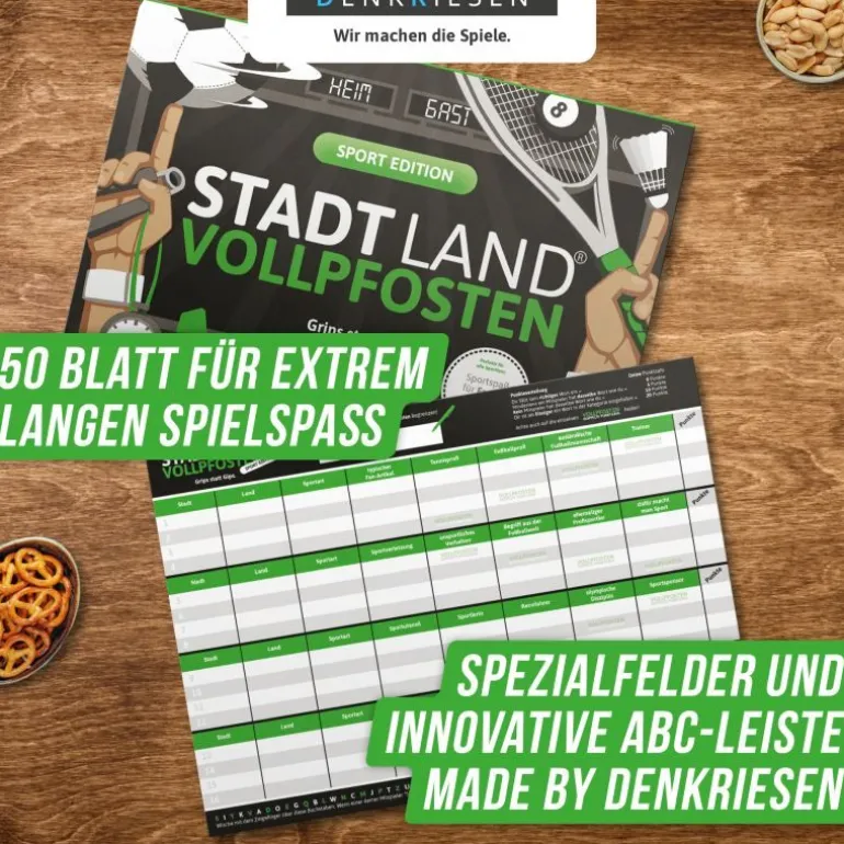STADT LAND VOLLPFOSTEN® - Sport Edition DIN-A4 Block | Teddy Toys Kinderwelt