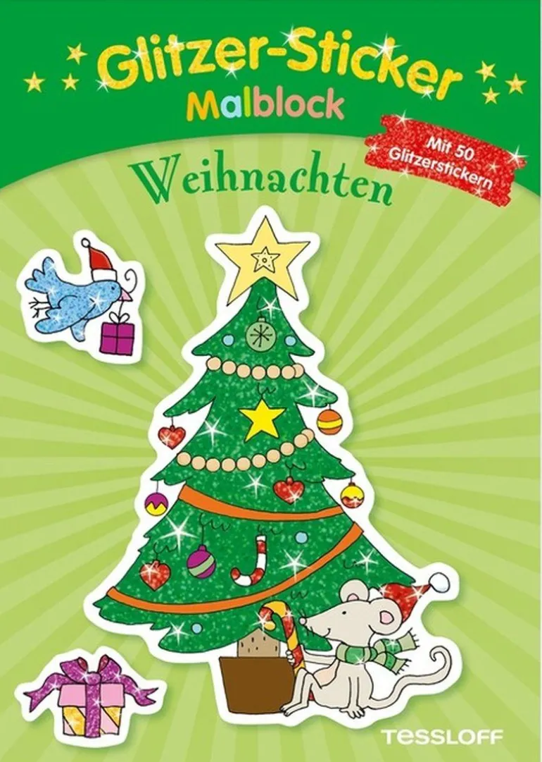Tessloff Glitzer-Sticker-Malblock - Weihnachten | Teddy Toys Kinderwelt