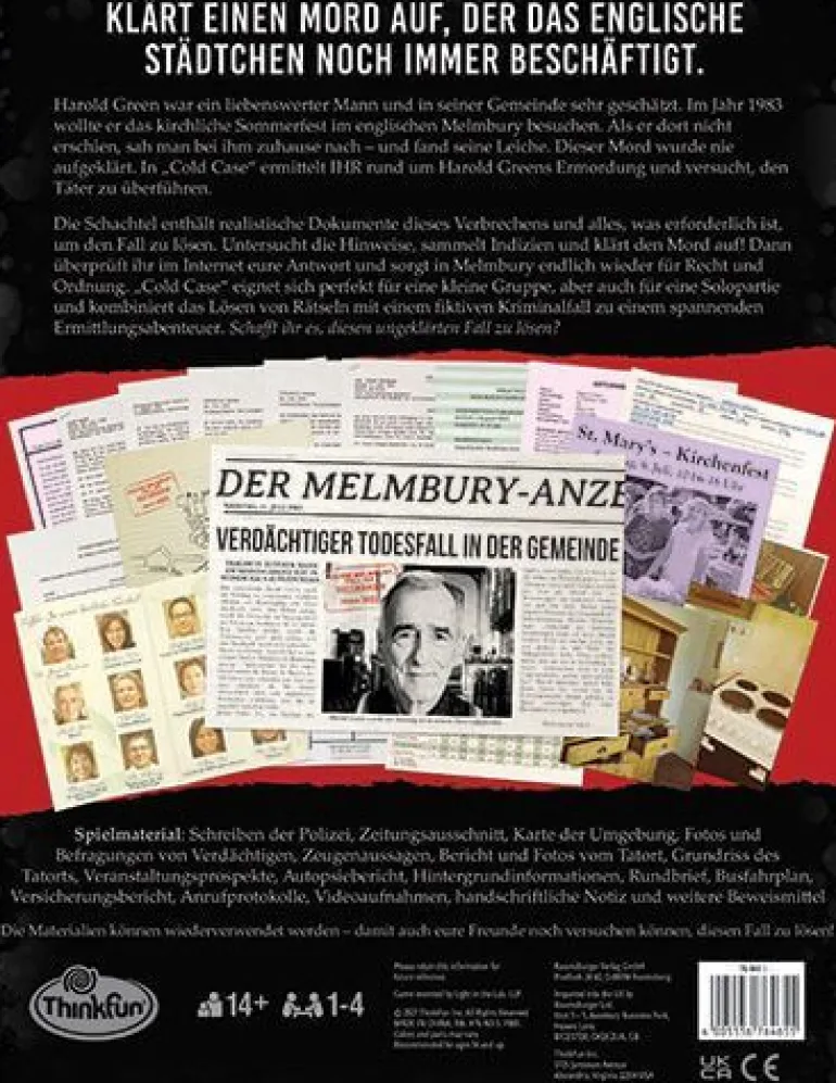 ThinkFun - Cold Case, Eine todsichere Geschichte | Teddy Toys Kinderwelt