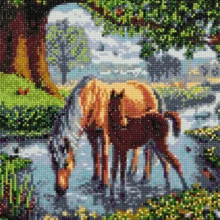 Vedes - Crystal Art Leinwand Ponys, 30 x 30 cm | Teddy Toys Kinderwelt