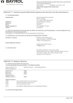 Vedes - Easy Pool & Spa Chlor-Granulat, 1 kg | Teddy Toys Kinderwelt