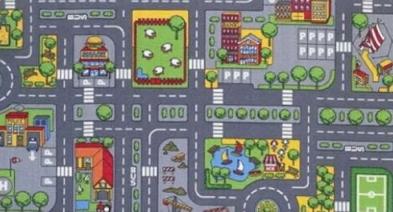 Vedes - Spielteppich City, 80 x 150 cm | Teddy Toys Kinderwelt