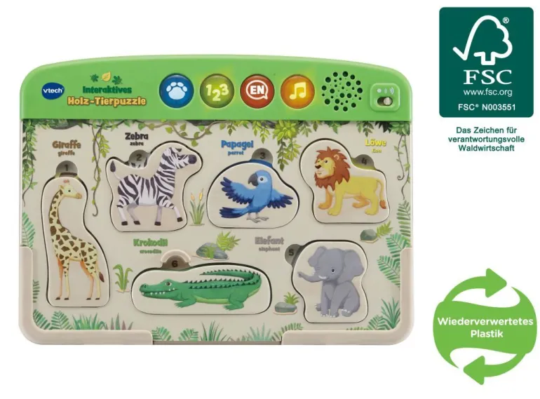 VTech® Baby - Interaktives Holz-Tierpuzzle | Teddy Toys Kinderwelt