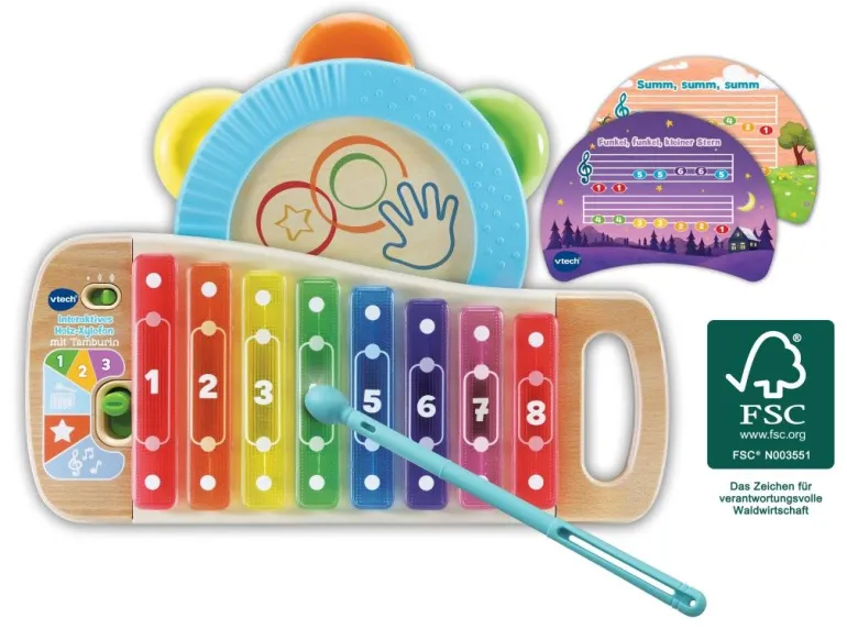 VTech® Baby - Interaktives Holz-Xylofon mit Tamburin | Teddy Toys Kinderwelt