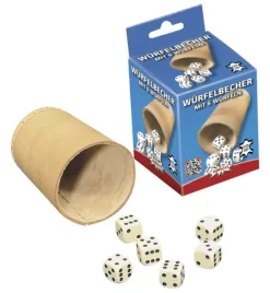 Würfelbecher, 8,4 cm befüllt, 6 Würfel, Geschicklichkeitsspiel | Teddy Toys Kinderwelt