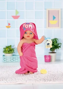 Zapf 830635 BABY born Bath Kapuzenhandtuch & Schwamm | Teddy Toys Kinderwelt